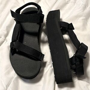 Black Teva Platform Sandals size 7